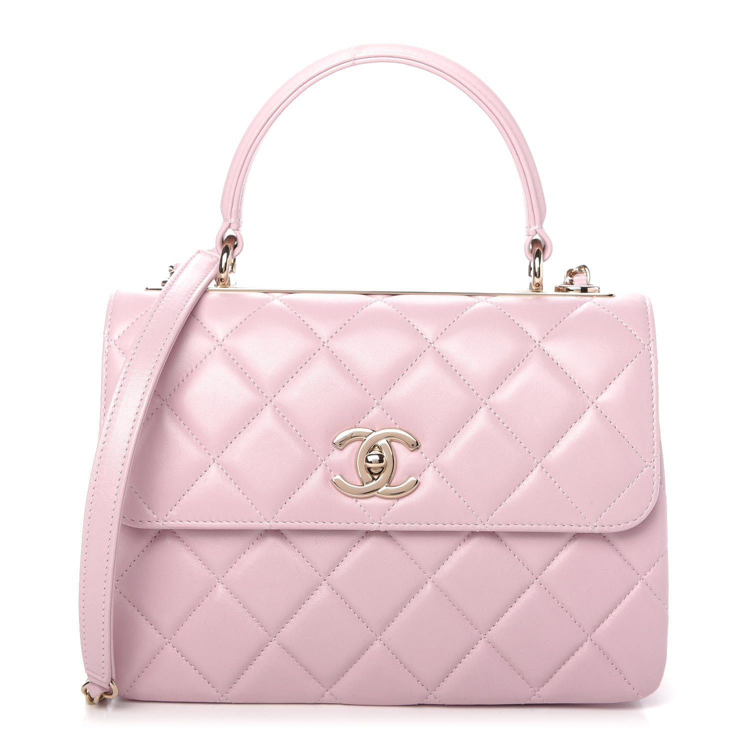 Chanel Lambskin Quilted Small Trendy CC Flap Dual Handle Bag Light Pink 1 of 10