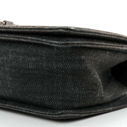 Chanel Denim Quilted Medium Boy Flap Black 10 of 13