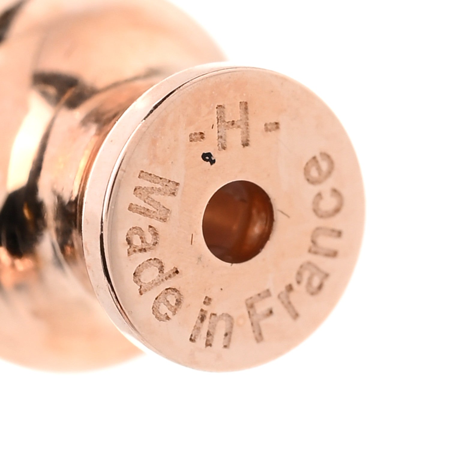 Hermes Rose Gold Lacquered Mini Pop H Earrings White 5 of 7