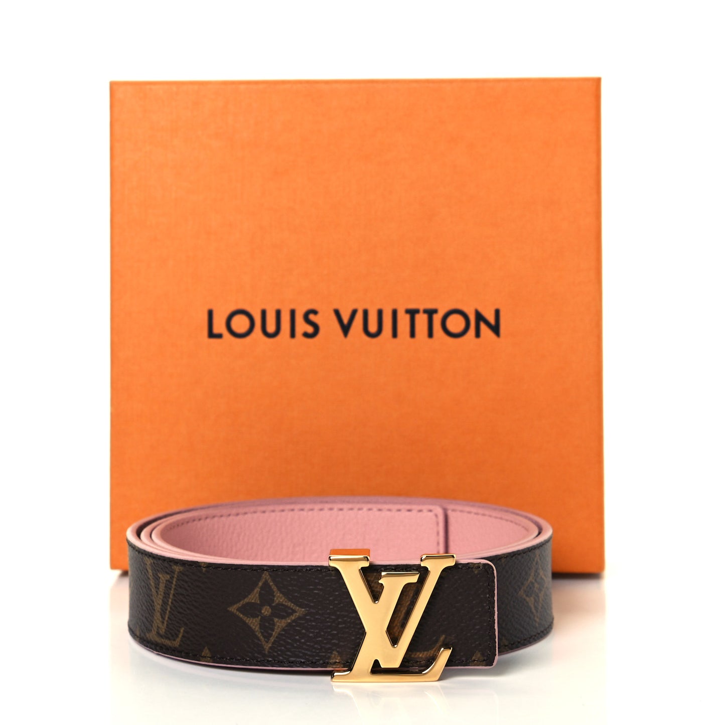 Calfskin Monogram 30mm LV Initiales Reversible Belt 90 36 Rose Poudre