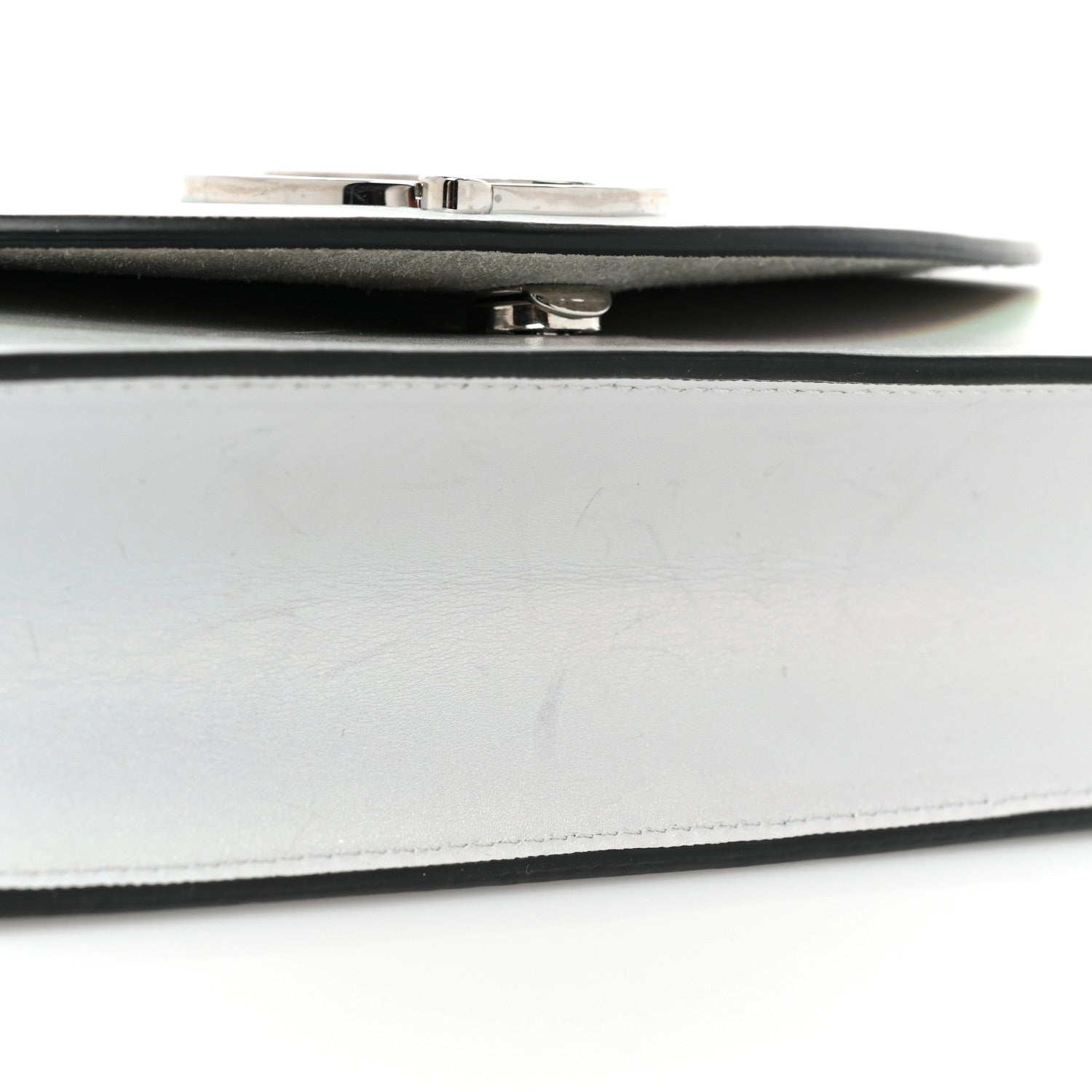 Christian Louboutin Iridescent Calfskin Loubi54 Crossbody Clutch Silver 15 of 19