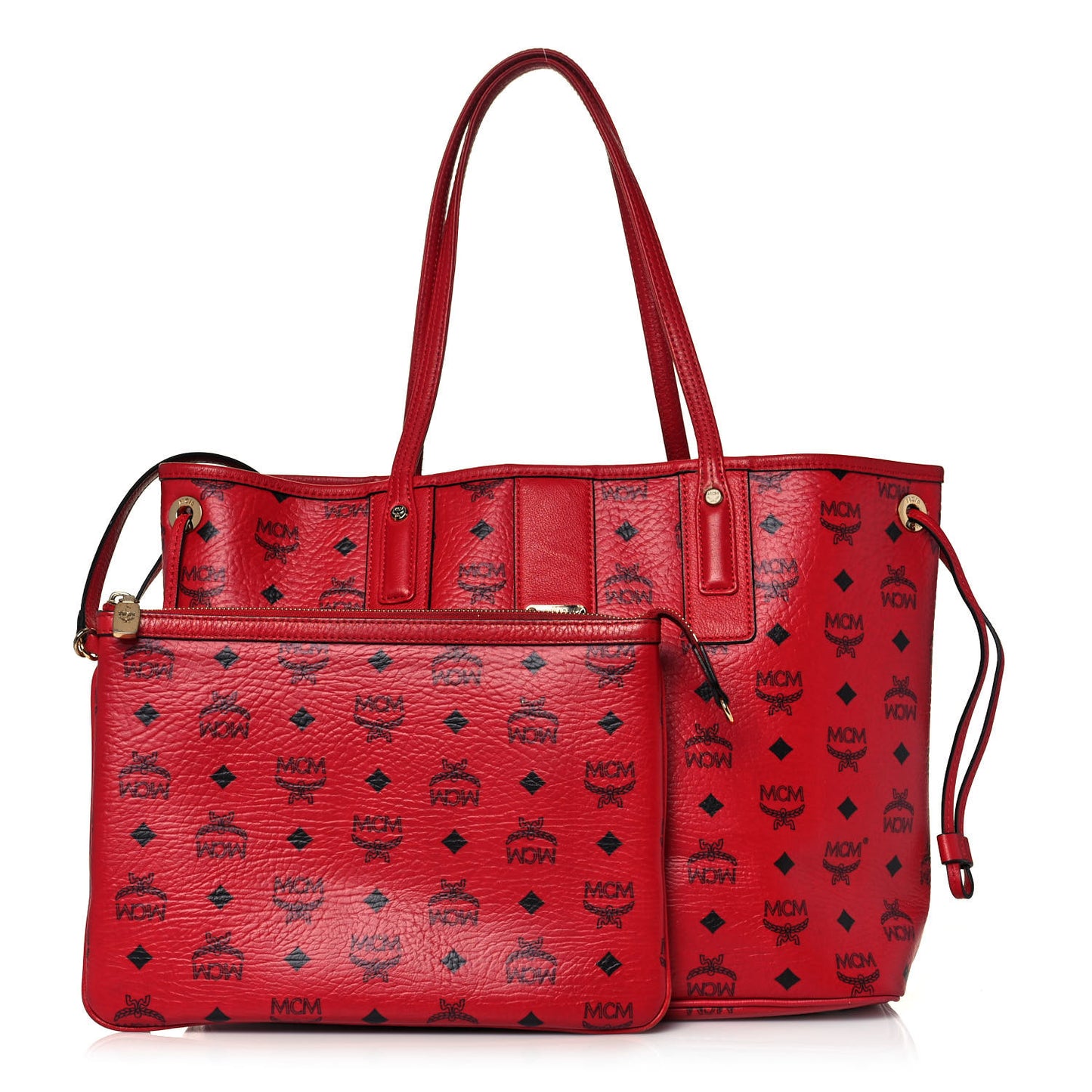 Visetos Medium Liz Reversible Shopper Tote Ruby Red