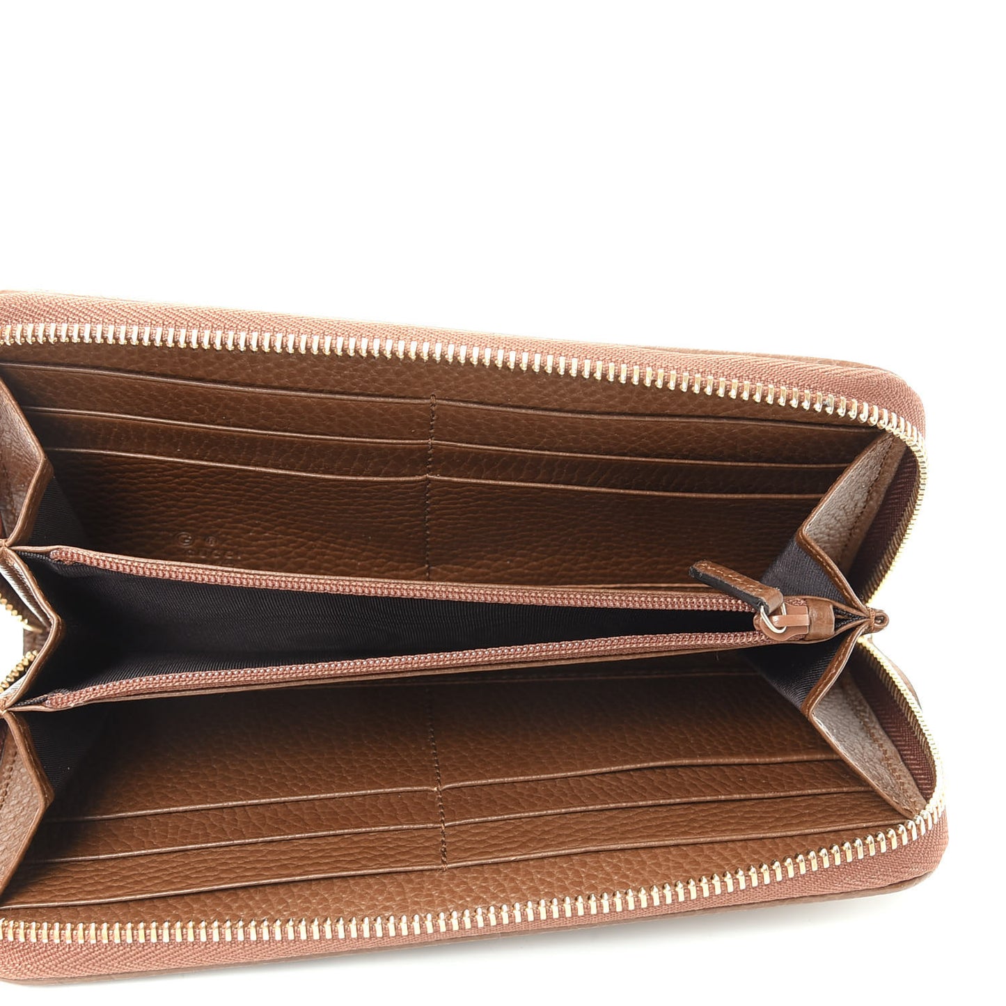 Monogram Dollar Calfskin Zip Around Wallet Beige Ebony Tabacco