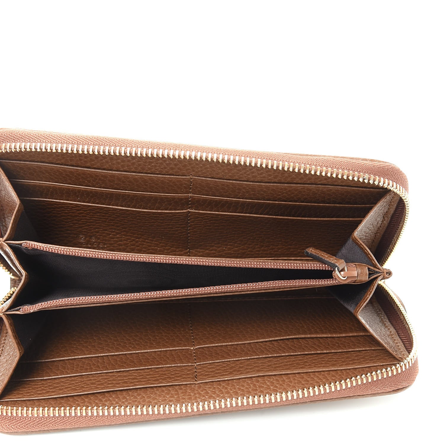 Gucci Monogram Dollar Calfskin Zip Around Wallet Beige Ebony Tabacco 5 of 8