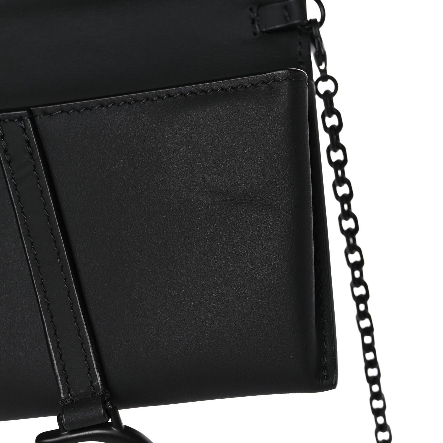 Christian Dior Ultra Matte Calfskin Nano Saddle Chain Pouch Black 9 of 12