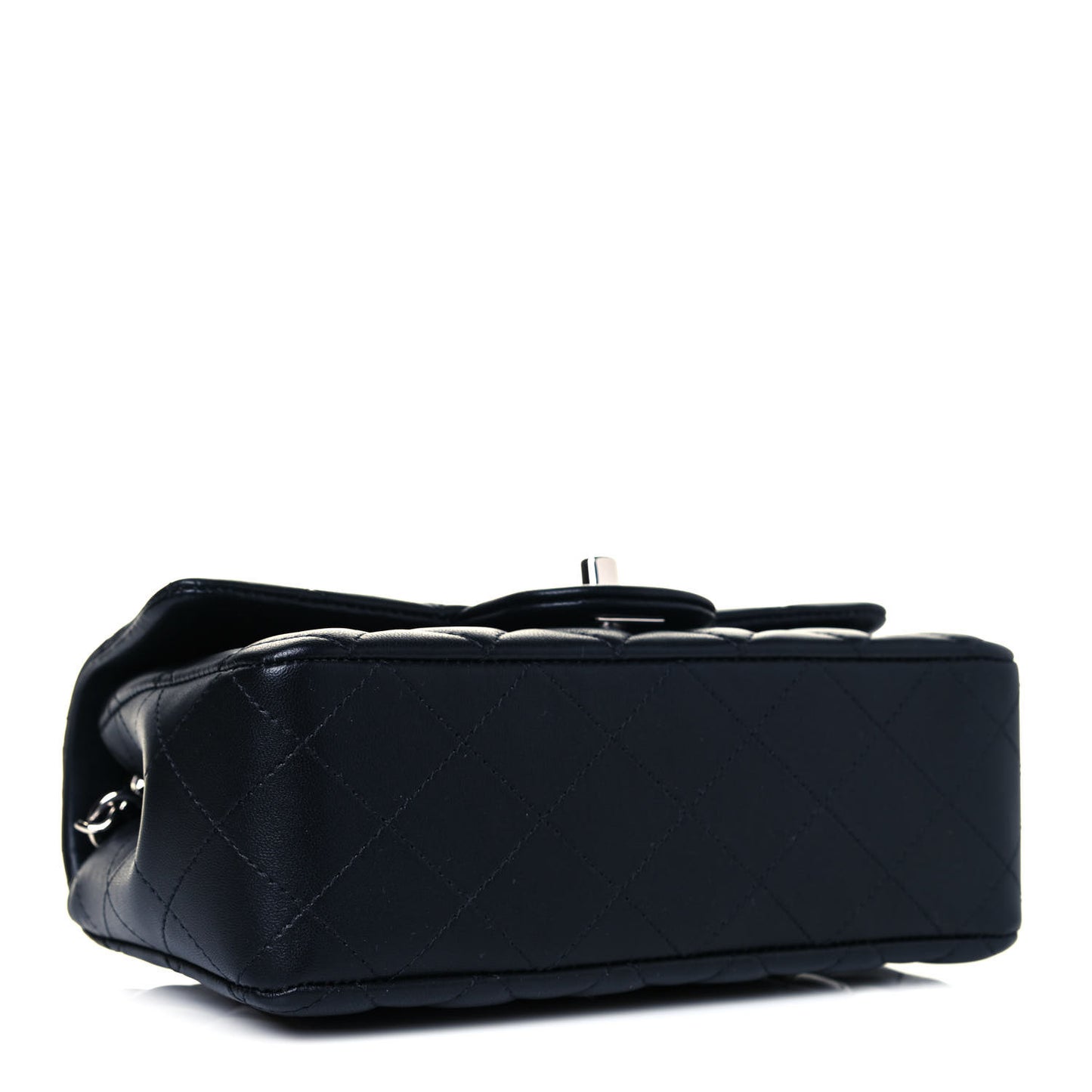 Lambskin Quilted Mini Rectangular Flap Black
