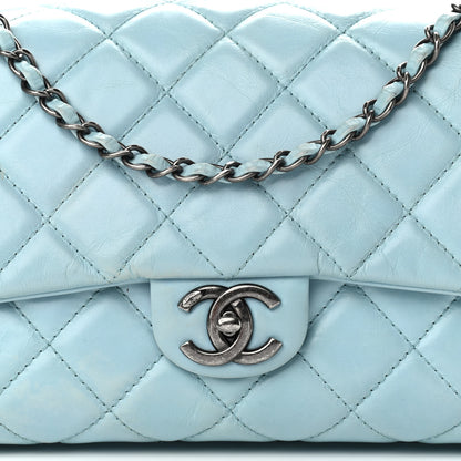 Chanel Glazed Calfskin Quilted Large Coco Soft Flap Light Blue 8 of 11