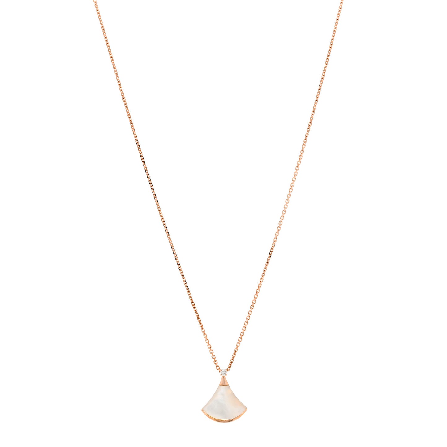 18K Rose Gold Diamond Mother of Pearl Small Divas' Dream Pendant Necklace