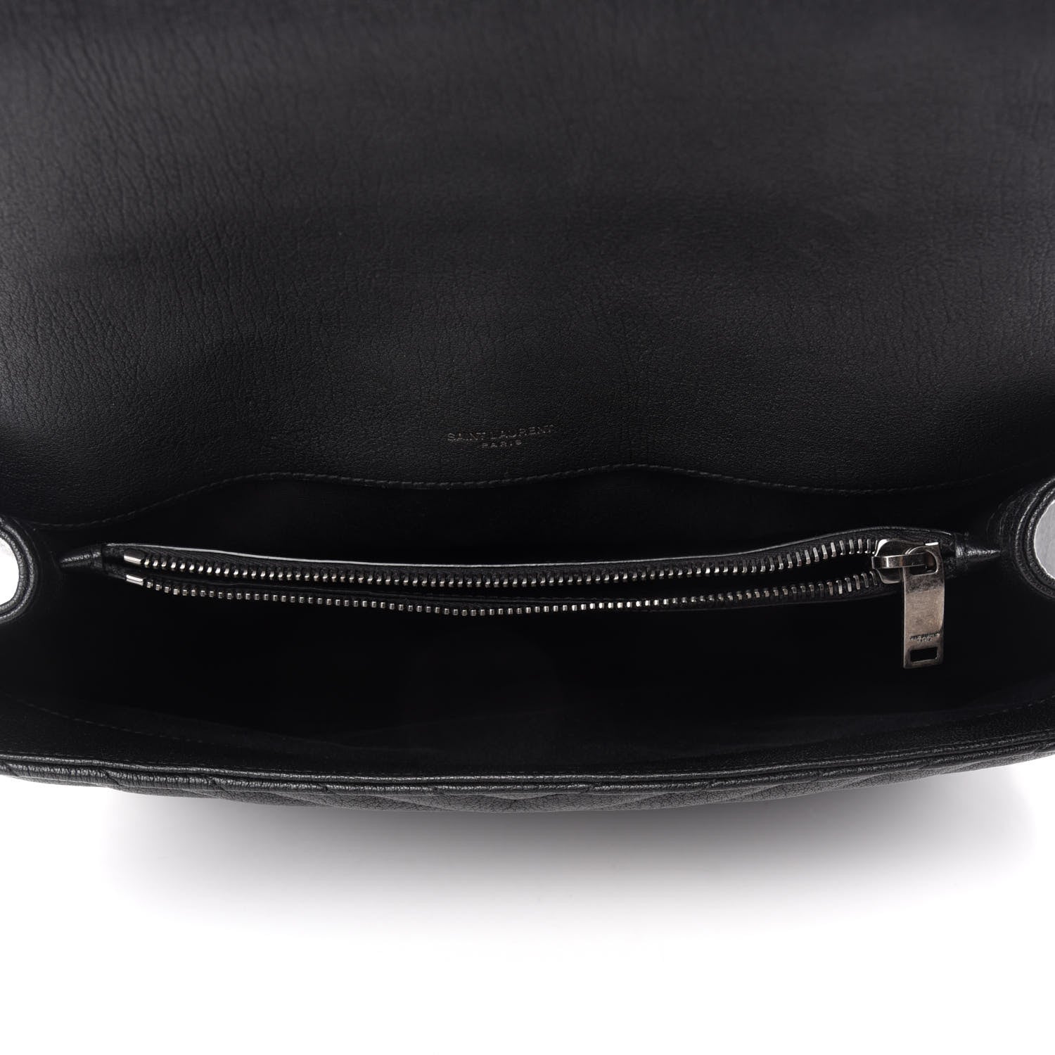 Saint Laurent Sheepskin Matelasse Chevron Monogram Large College Satchel Black 5 of 11