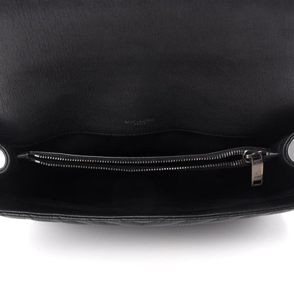 Saint Laurent Sheepskin Matelasse Chevron Monogram Large College Satchel Black 5 of 11