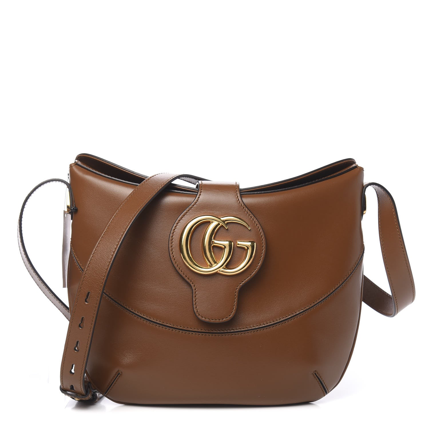 Gucci Boarded Plutone Calfskin Medium Arli Shoulder Bag Nocciola 1 of 10