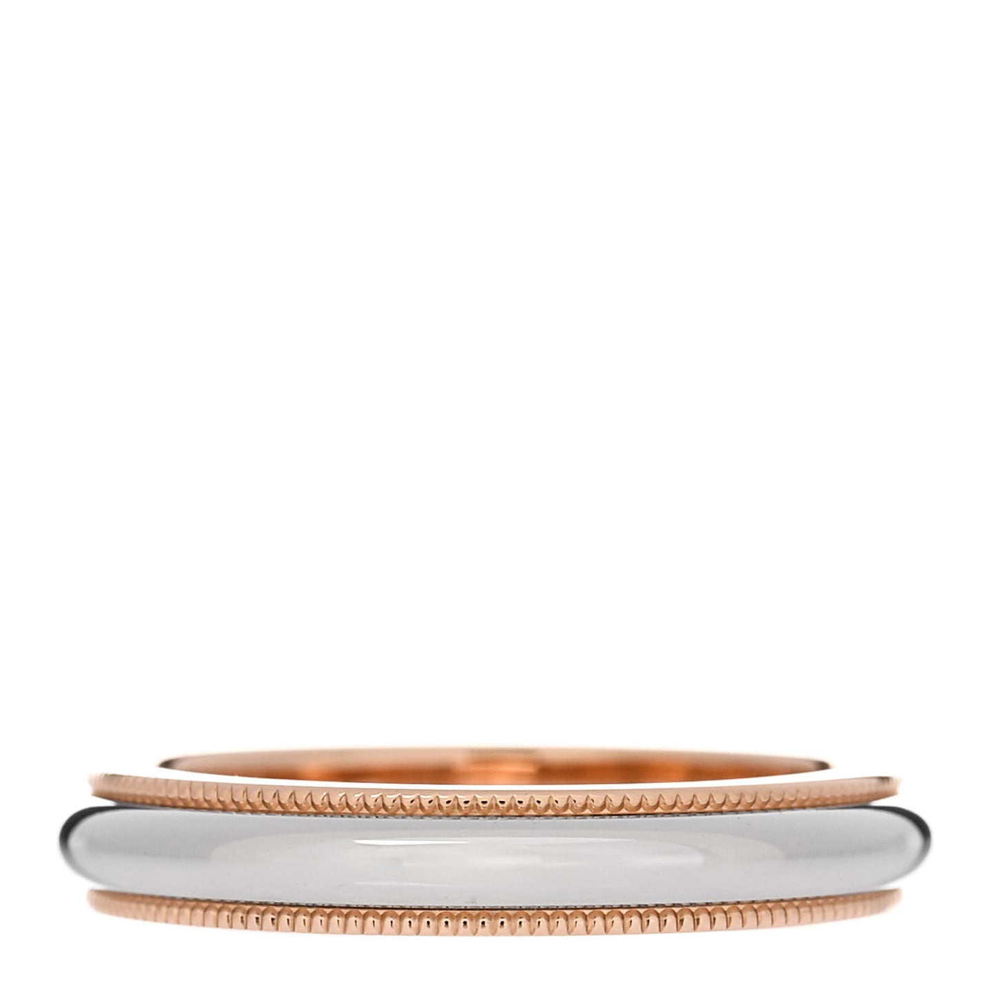 Platinum 18K Rose Gold 3mm Milgrain Band Ring 50 5.5