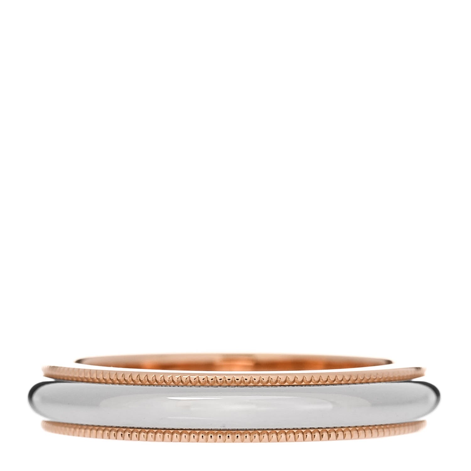 Tiffany Platinum 18K Rose Gold 3mm Milgrain Band Ring 50 5.5 1 of 5