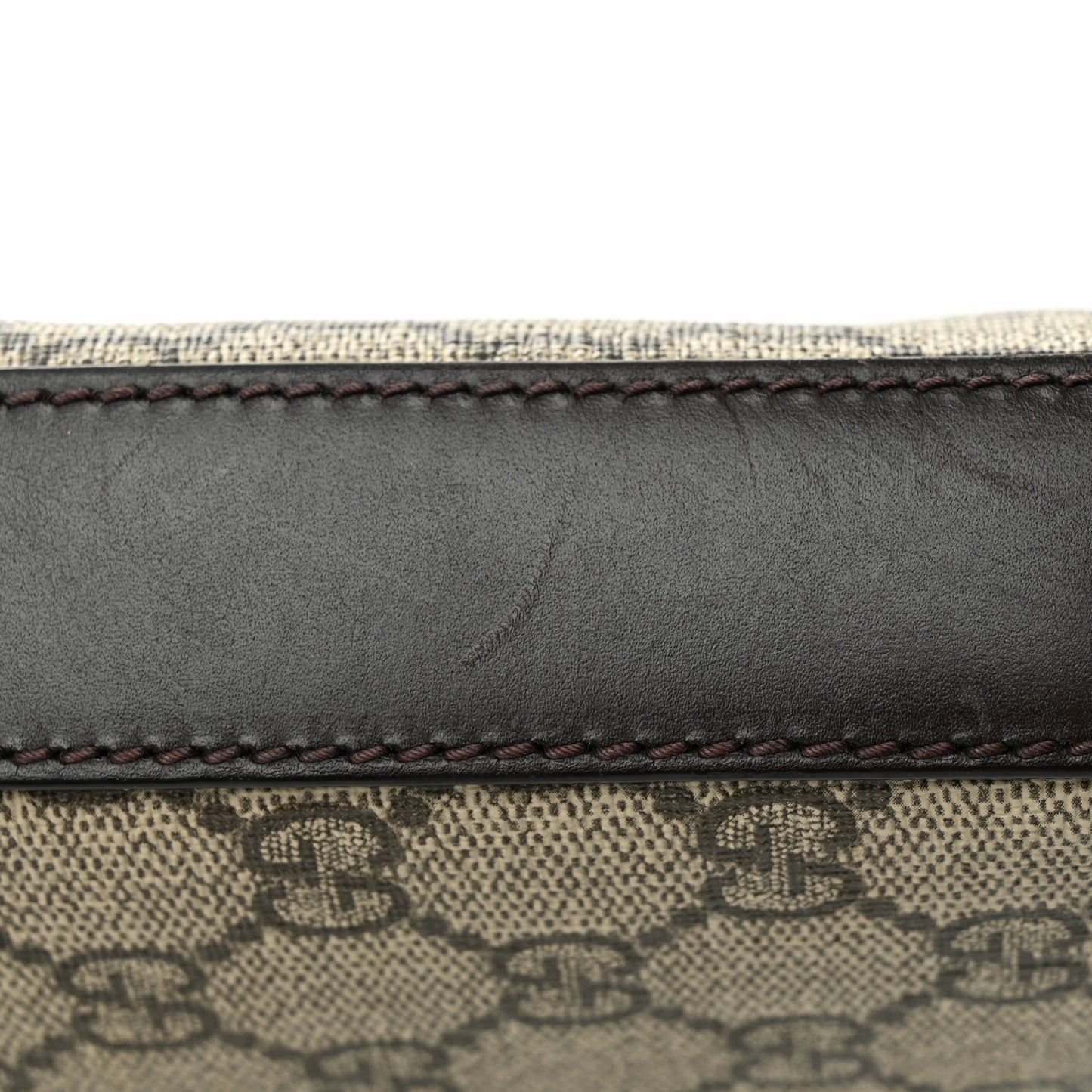 GG Supreme Monogram Medium Flat Messenger Bag Beige Brown