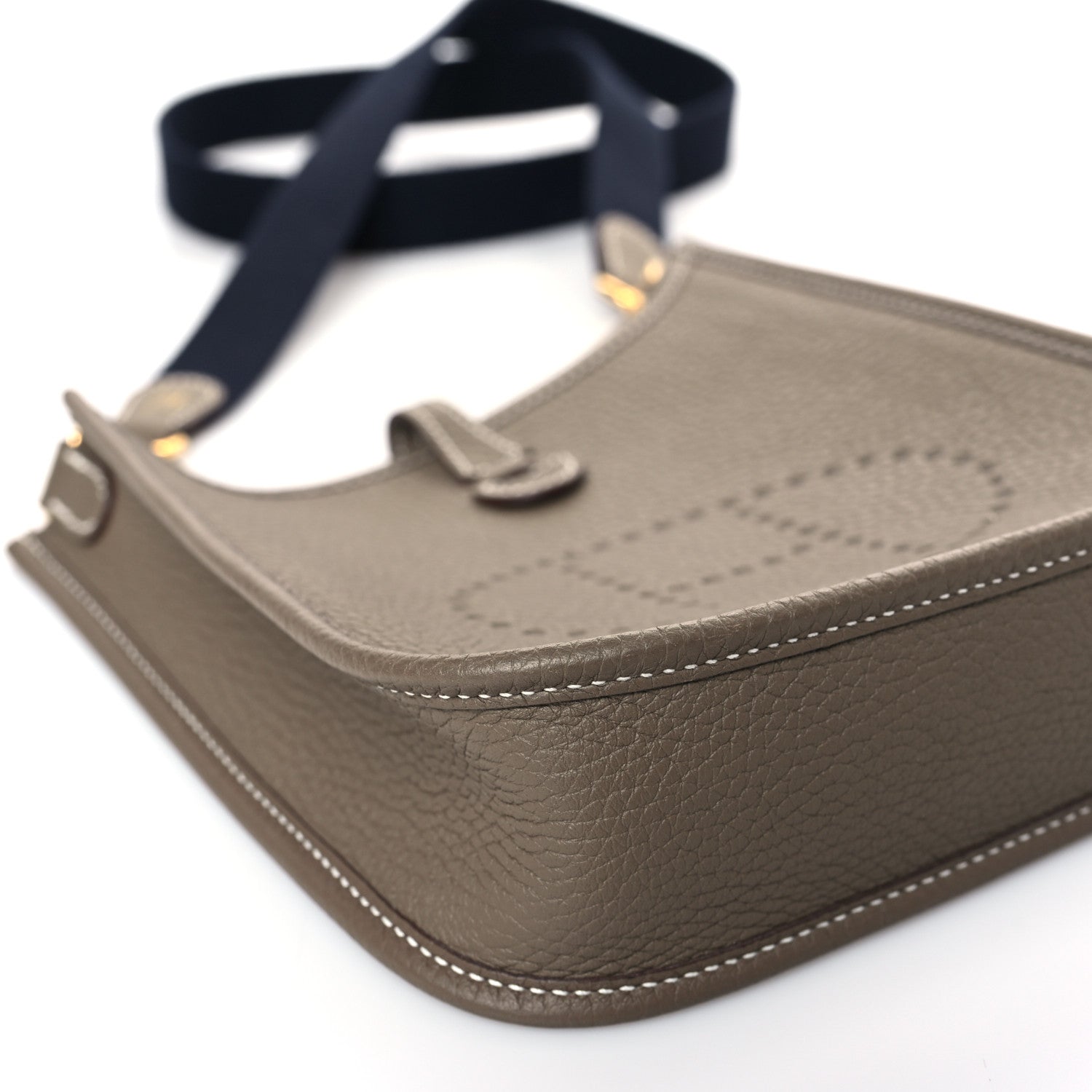 Hermes Taurillon Clemence Amazone Evelyne TPM Etoupe Bleu Indigo 8 of 10