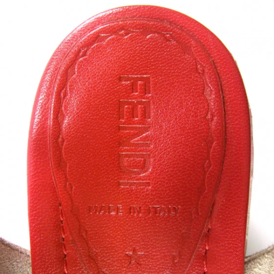 Zeppa Monogram Platform Sandals Rosso/Bianco Size 41