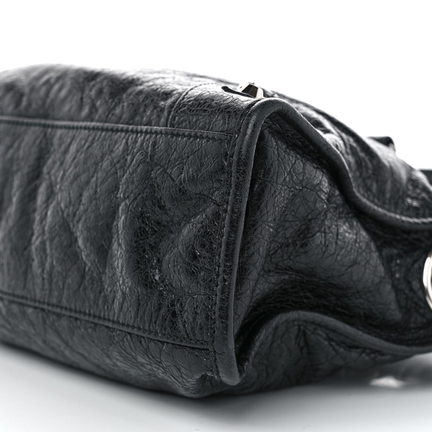 Balenciaga Agneau Classic Silver Hardware S City Logo Strap Black White 11 of 11