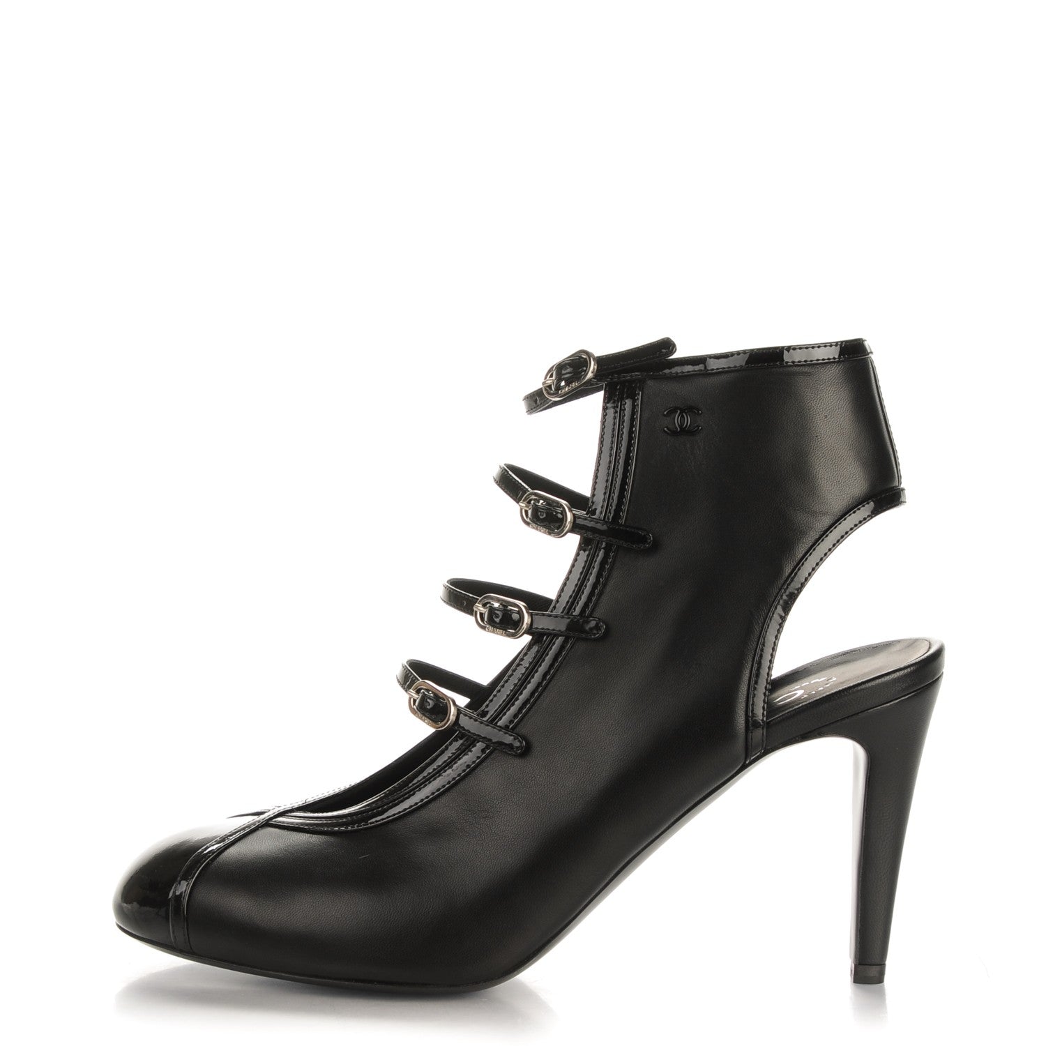 Chanel Patent Calfskin Lambskin Pumps 40 Black 1 of 8