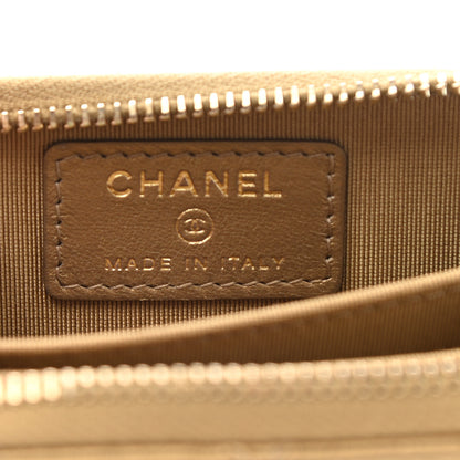 Chanel Metallic Lambskin Egyptian Amulet Zip Coin Purse Gold 6 of 7