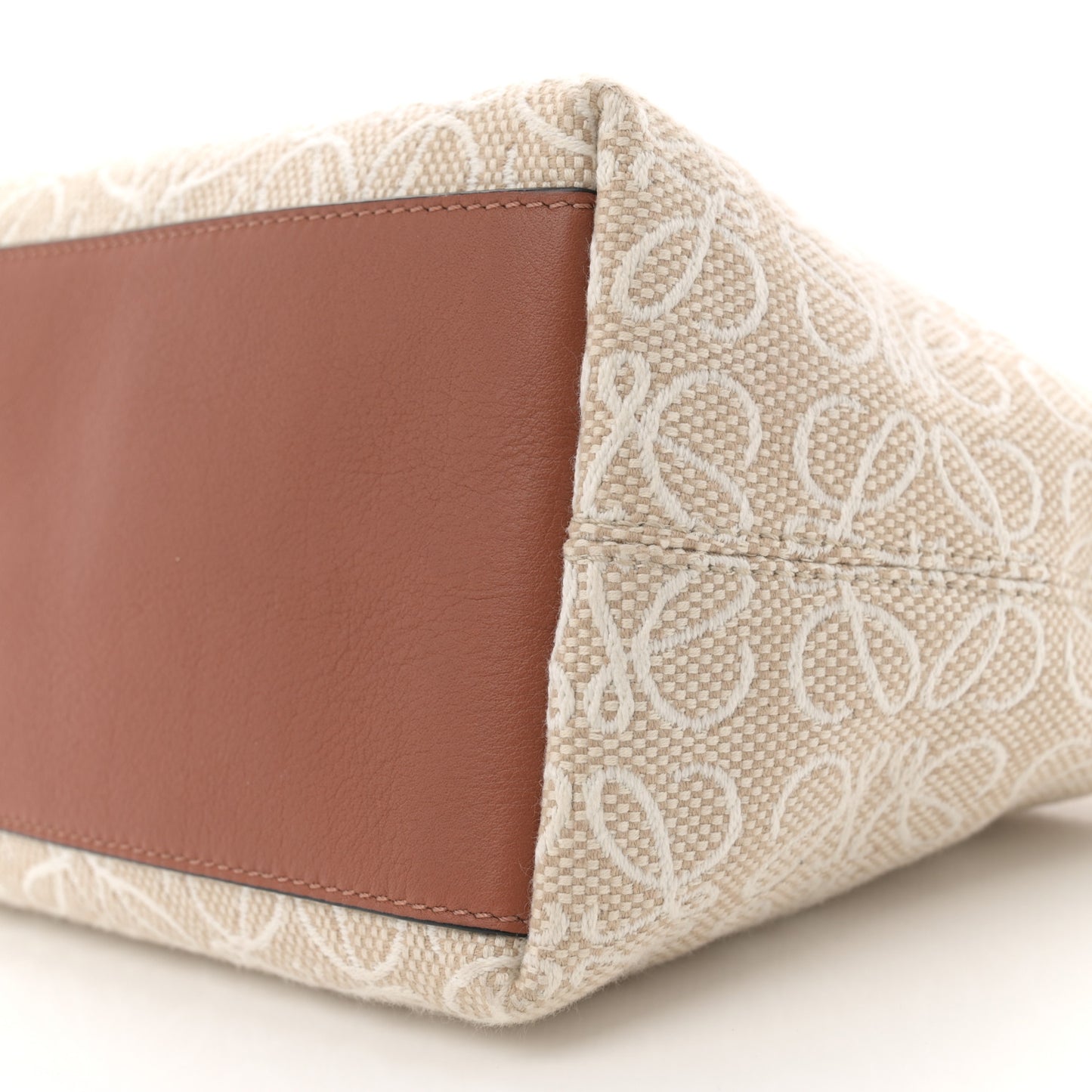 Jacquard Anagram Calfskin Small Cubi Bag  Ecru Tan