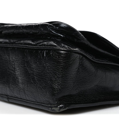 Saint Laurent Crinkled Calfskin Matelasse Monogram Baby Niki Chain Satchel Black 10 of 12