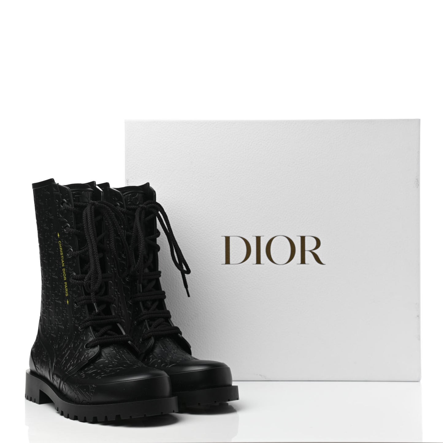 Oblique Rubber Diorcamp Boots 38 Black