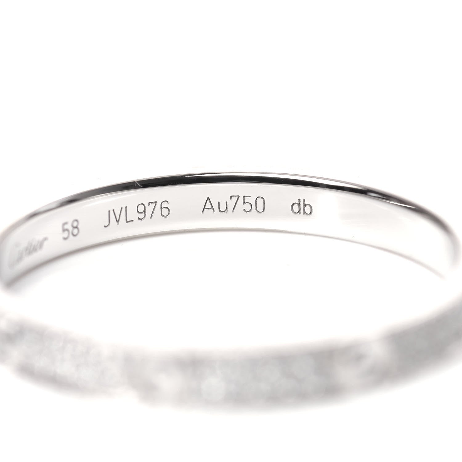 Cartier 18K White Gold Diamond 2.6mm LOVE Paved Band Ring 58 8.5 5 of 6