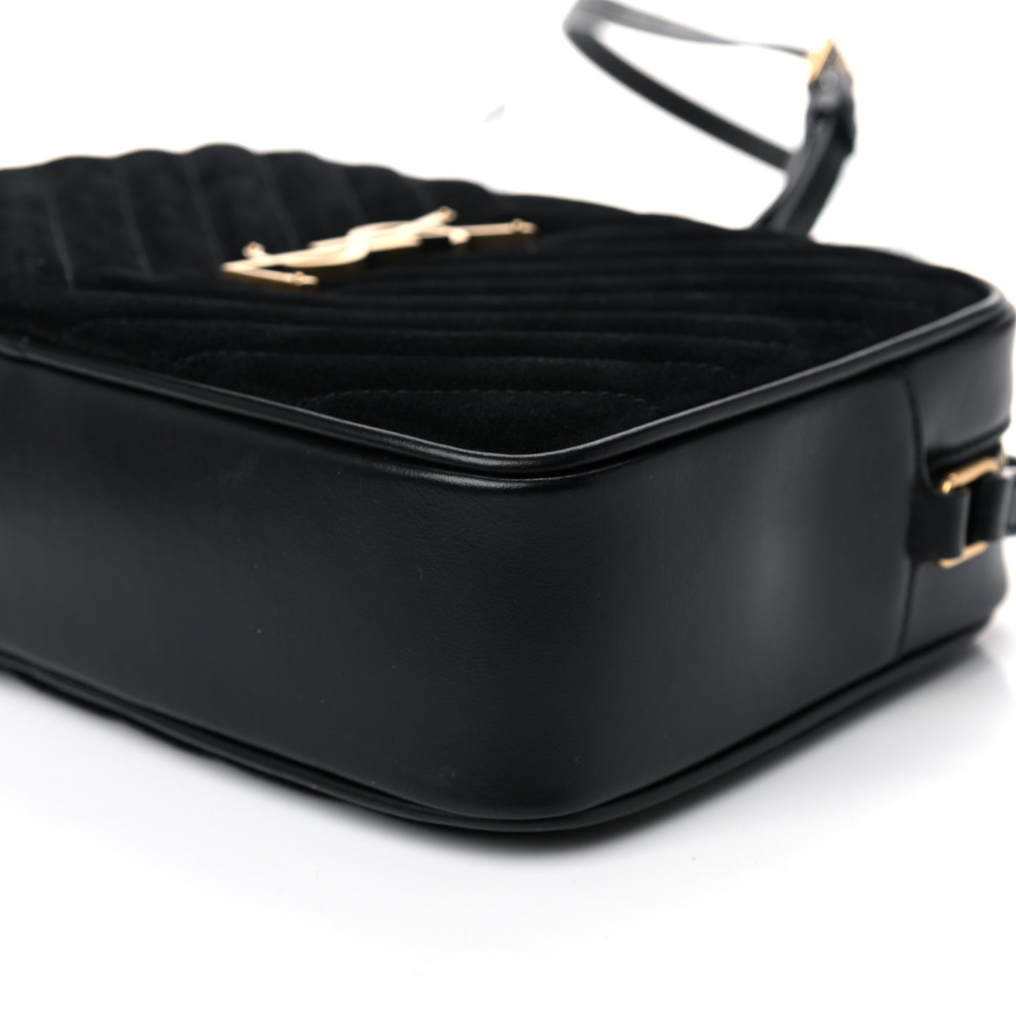 Suede Calfskin Monogram Lou Camera Bag Black