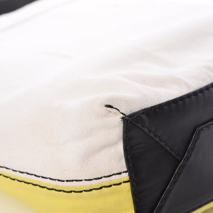 Celine Canvas Small Twisted Cabas Yellow Natural 13 of 17
