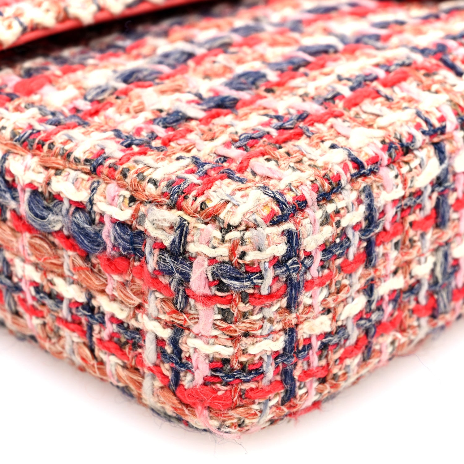 Chanel Tweed East West Flap Red Blue 9 of 10