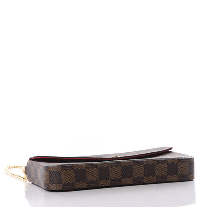 Louis Vuitton Damier Ebene Pochette Felicie Chain Wallet 4 of 10