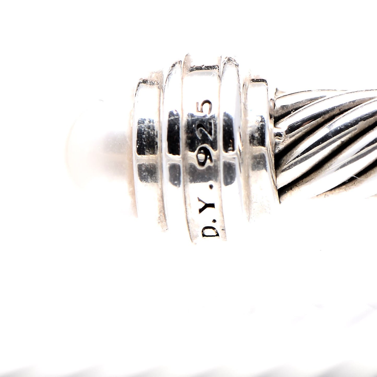 Sterling Silver Diamond Pearl 5mm Cable Classics Princess Bracelet
