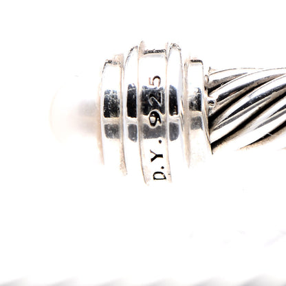 David Yurman Sterling Silver Diamond Pearl 5mm Cable Classics Princess Bracelet 5 of 5