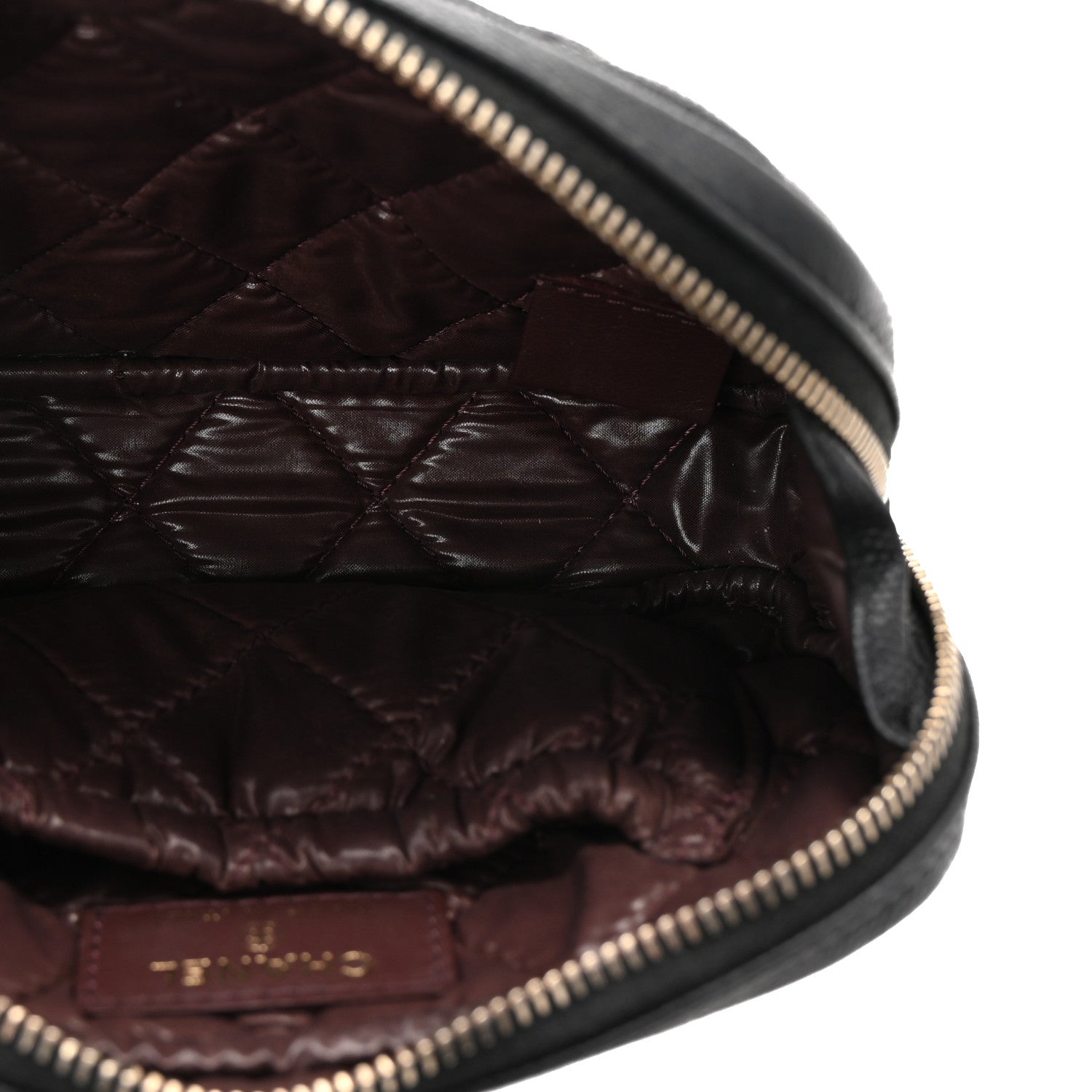 Chanel Lambskin Quilted Small Curvy Pouch Cosmetic Case Black 5 of 8