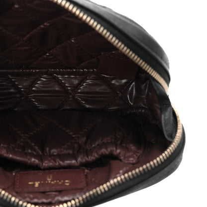 Chanel Lambskin Quilted Small Curvy Pouch Cosmetic Case Black 5 of 8
