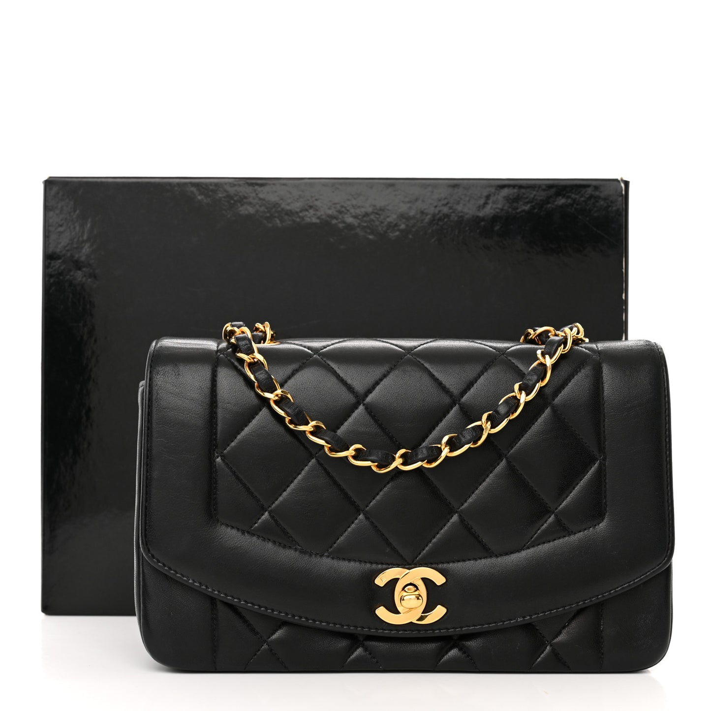 Lambskin Quilted Small Single Flap Black