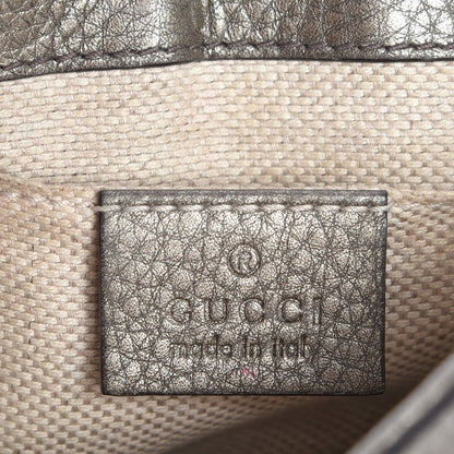 Gucci Metallic Pebbled Calfskin Small Soho Flap Crossbody Sasso 6 of 7