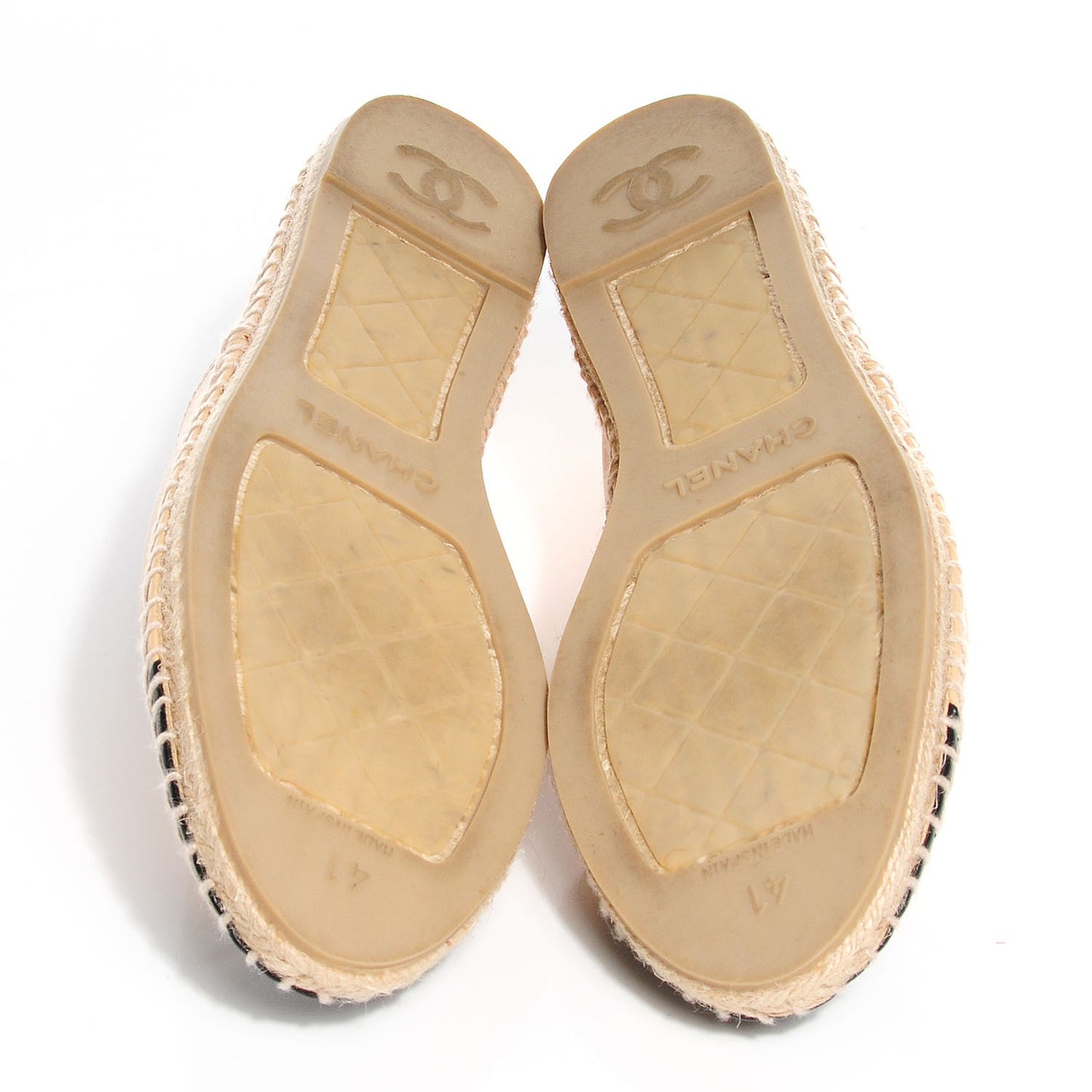 Lambskin CC Espadrilles 41 Beige Black