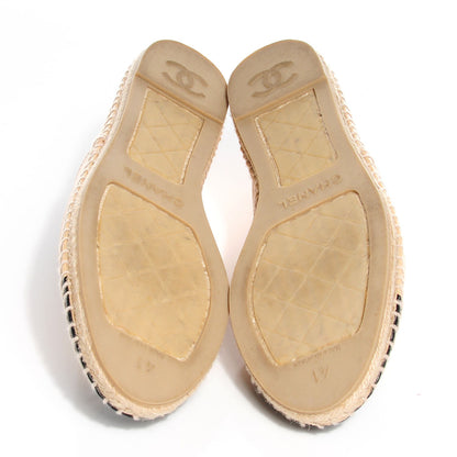 Chanel Lambskin CC Espadrilles 41 Beige Black 5 of 7