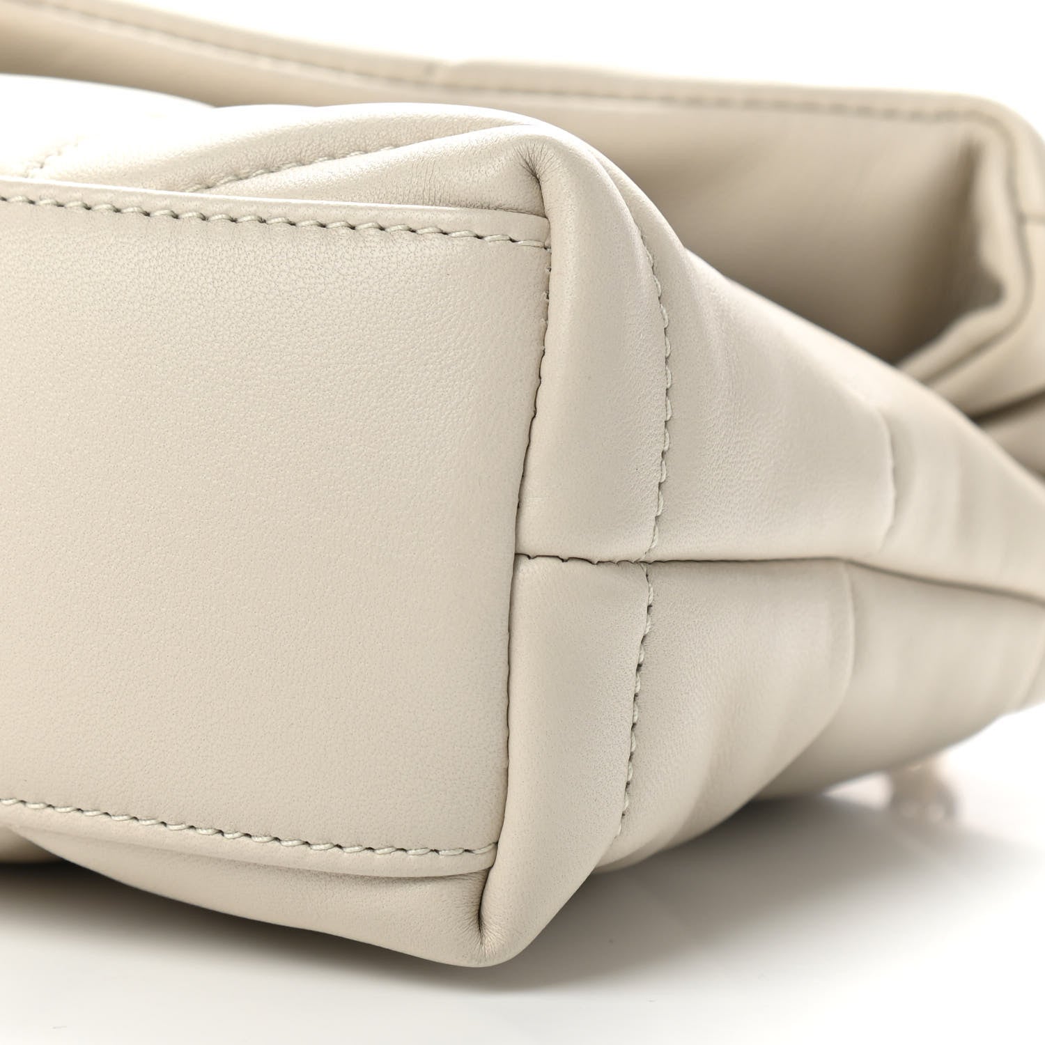 Saint Laurent Lambskin Quilted Toy Loulou Puffer Monogram Chain Satchel Crema Soft 9 of 9