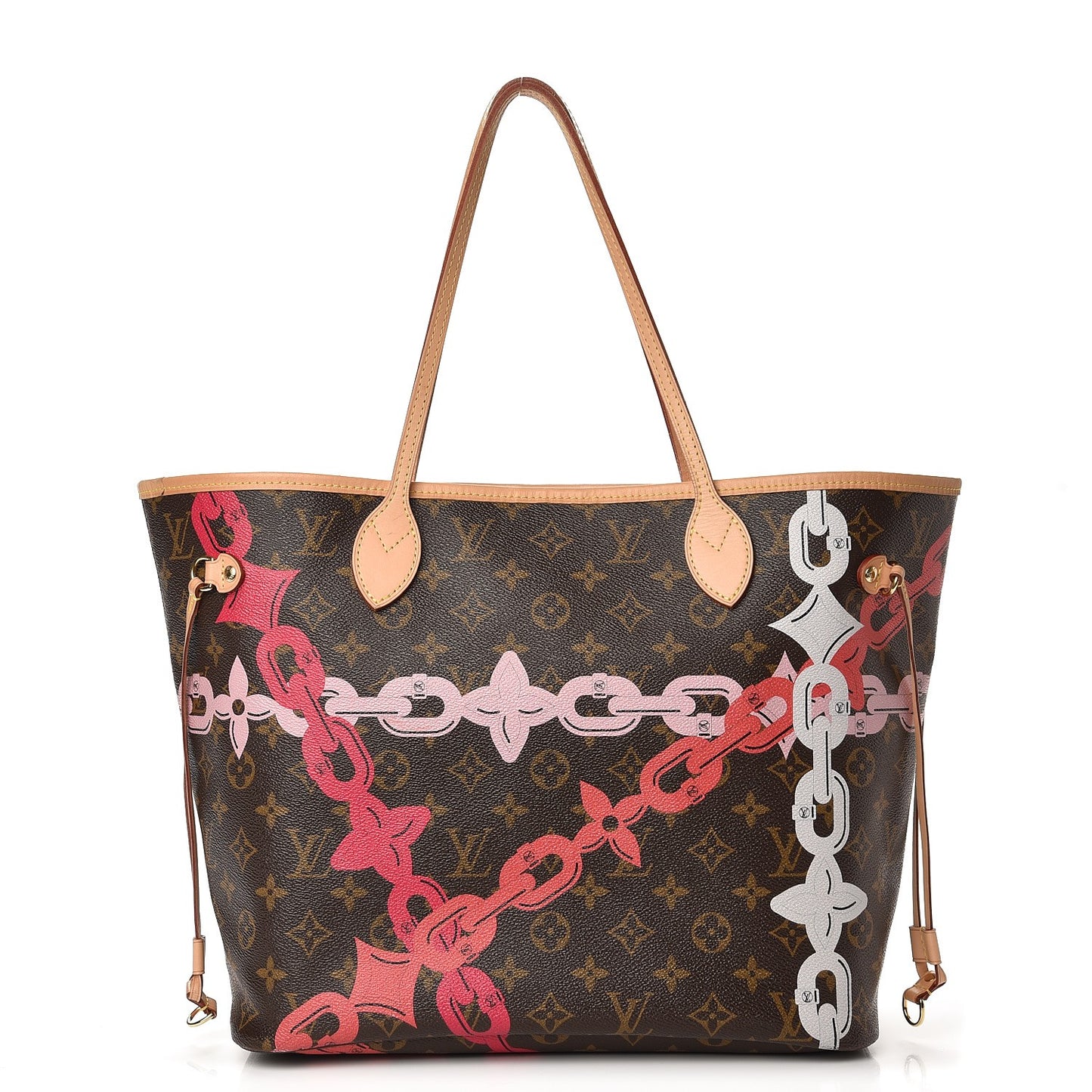 Monogram Bay Neverfull MM Rose Ballerine Poppy