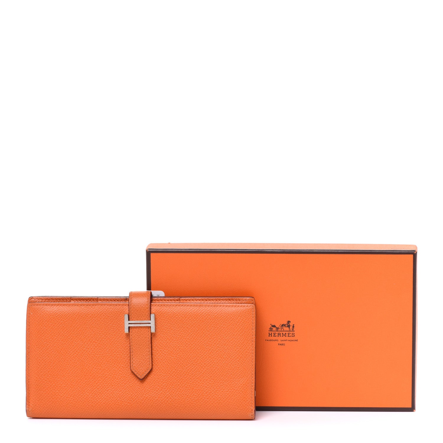 Hermes Epsom Bearn Gusset Wallet Orange 13 of 13