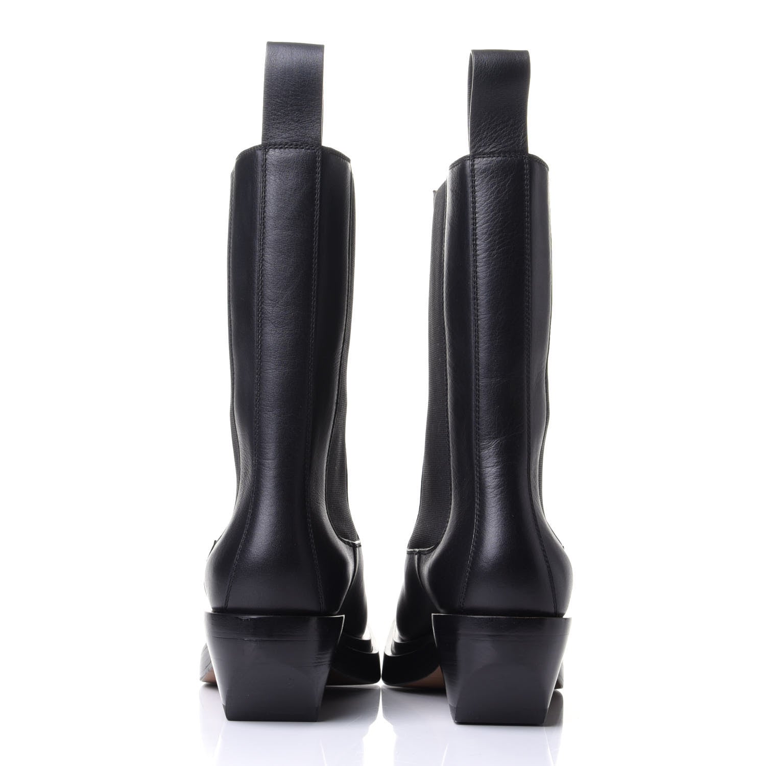 Bottega Veneta Calfskin Lean Mid-Calf Boots 36 Black 3 of 4