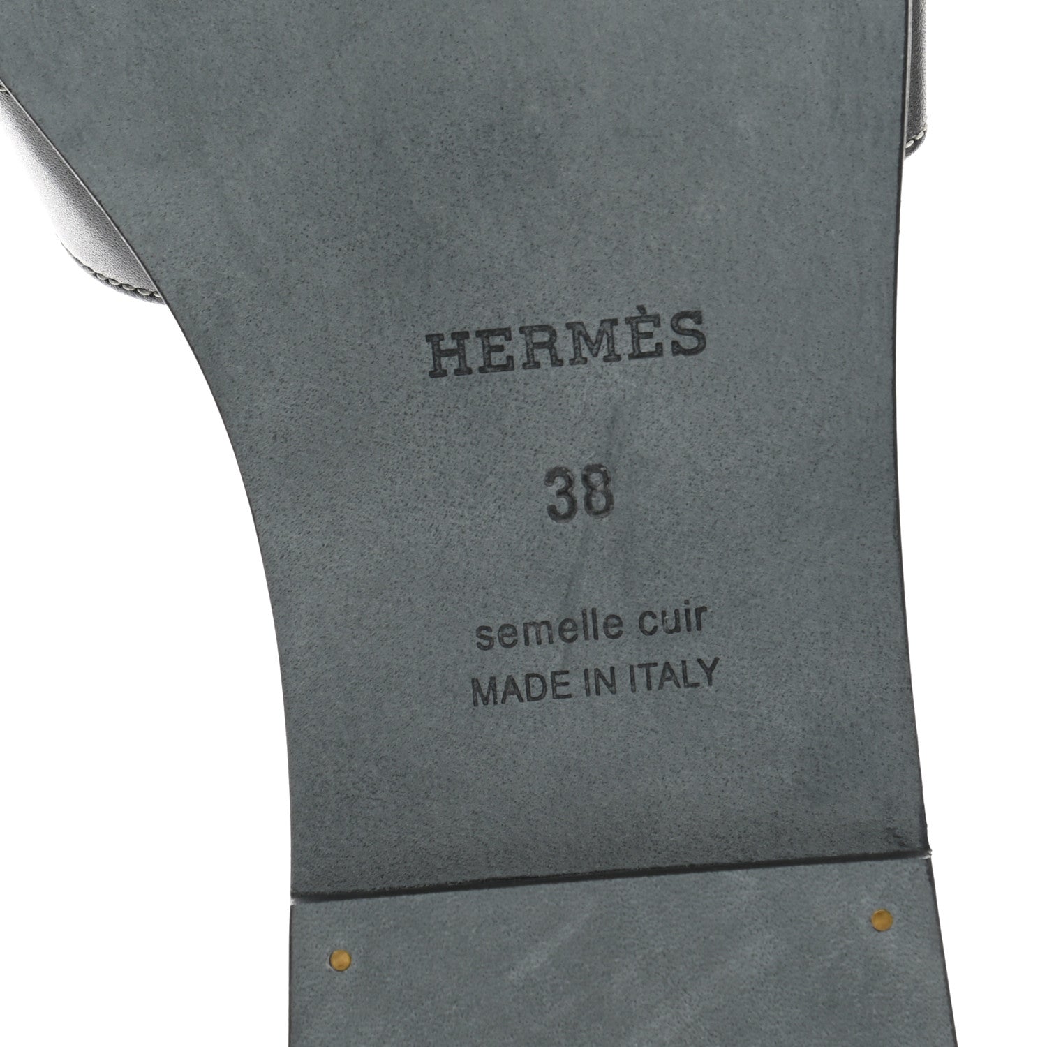 Hermes Box Calfskin Oran Sandals 38 Black 6 of 9