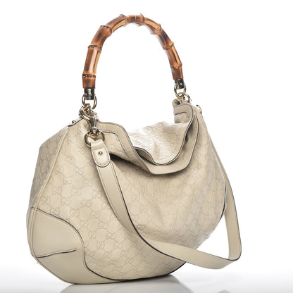 Gucci Guccissima Peggy Bamboo Top Handle Bag Ivory 4 of 13