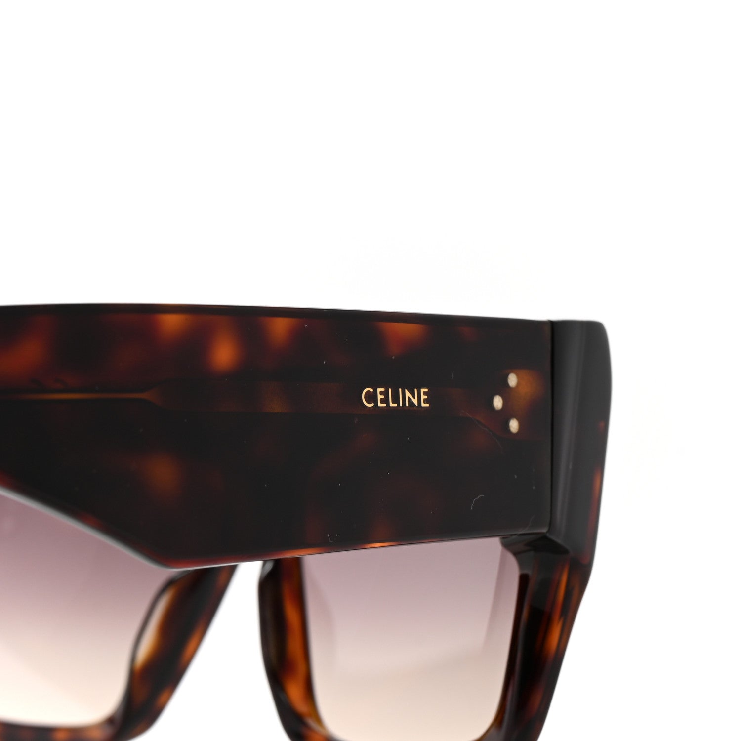 Celine Acetate Flat Top Rectangular Sunglasses CL400921 Dark Havana 7 of 8
