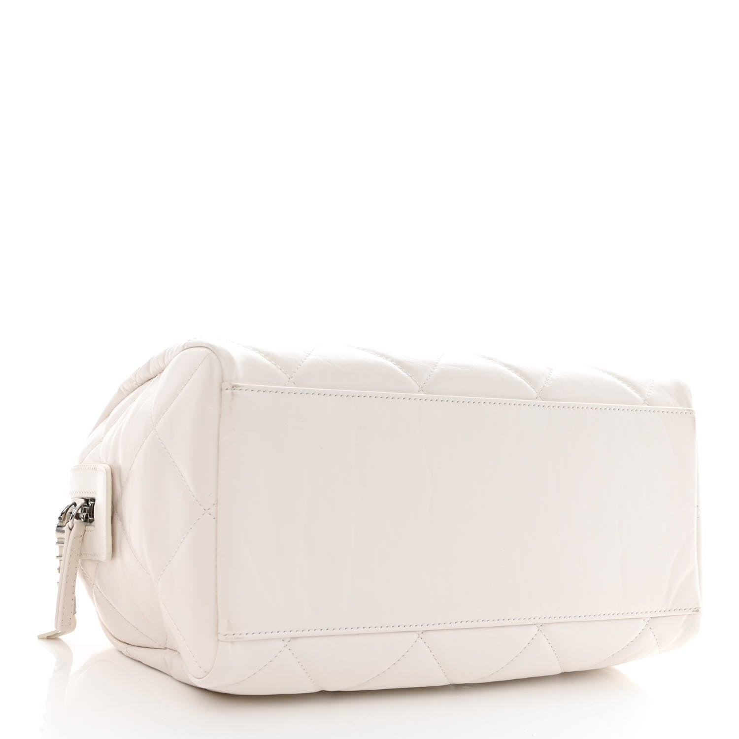 Chanel Calfskin Quilted Small CC Bowling Bag White 4 of 10
