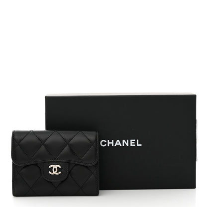 Chanel Lambskin Quilted Flap Card Holder Wallet Black 8 of 8