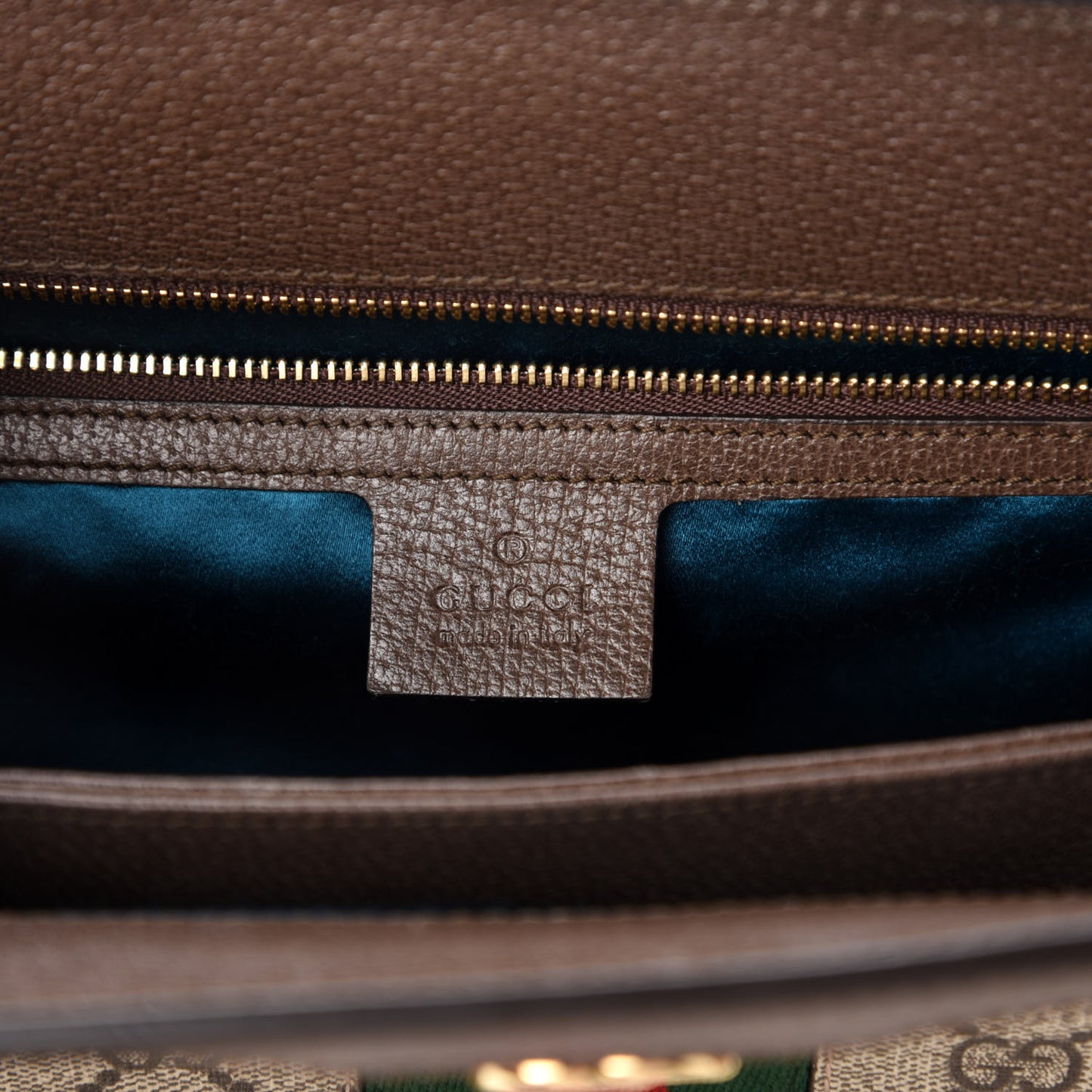 GG Supreme Monogram Web Medium Ophidia Chain Shoulder Bag Brown