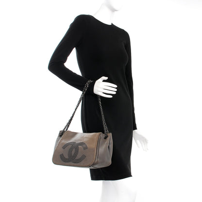 Chanel Lambskin Studded Accordion CC Flap Grey 3 of 13